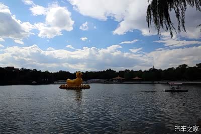 蓝天白云下的陶然亭公园那叫一个"美"