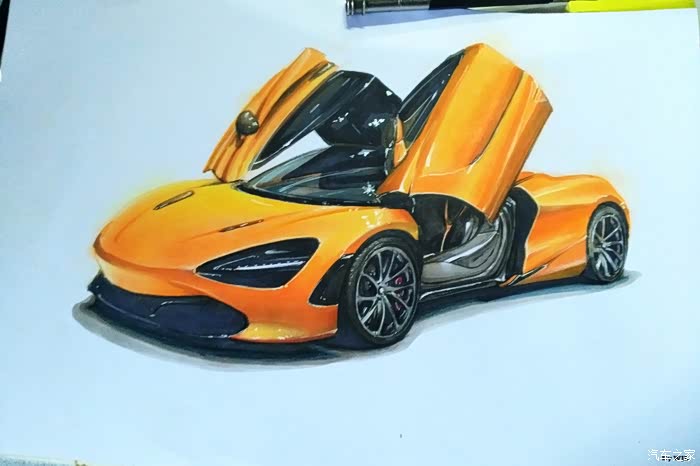 【图】【wjl手绘】马克笔手绘迈凯伦720s_汽车插画论坛_汽车之家论坛