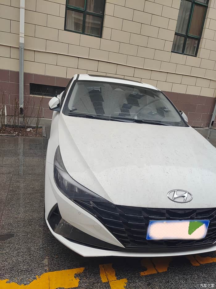 下雨天我的第七代伊兰特-小白白 颜值神车