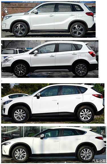 维特拉锋驭与马自达5,4的车型尺寸对比