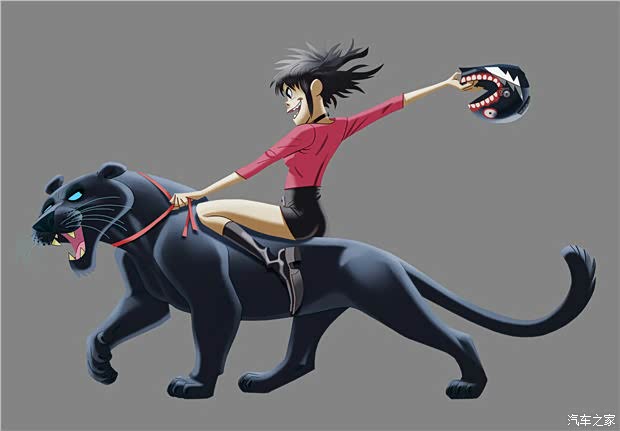 英国乐队gorillaz成员诺noodle为捷豹路虎车队全球大使