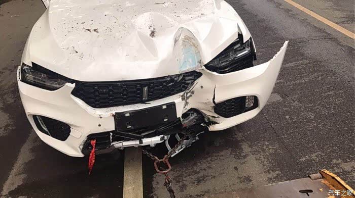 这才是全国首撞首个weyvv7跟电线杆干上了还是撞树上啦