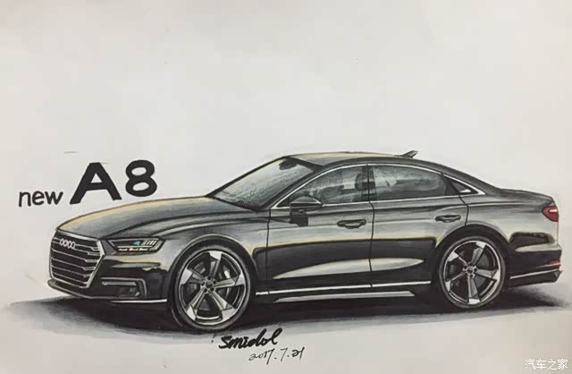 【图】全新a8 手绘练习_奥迪a8论坛_汽车之家论坛