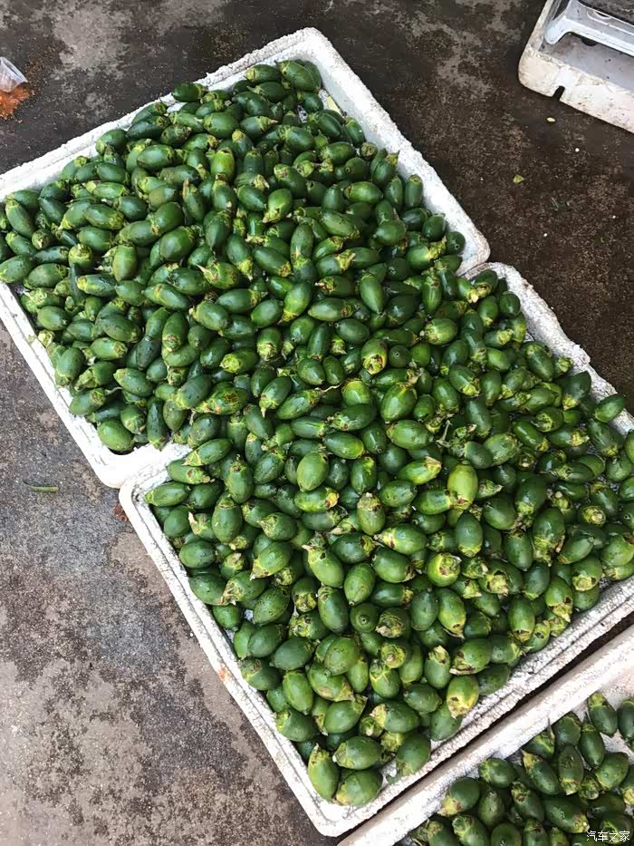 海南新鲜槟榔,我俩敢尝试,看人像把槟榔削成瓣,点配料拿叶子裹就嚼吃