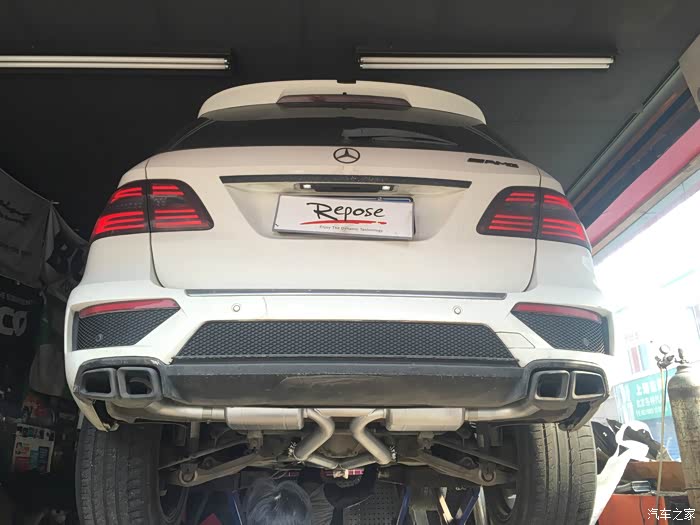 奔驰ml400改装repose排气视频
