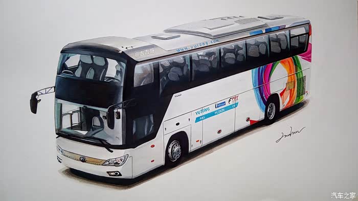 吉手绘我画咱河南大宇通