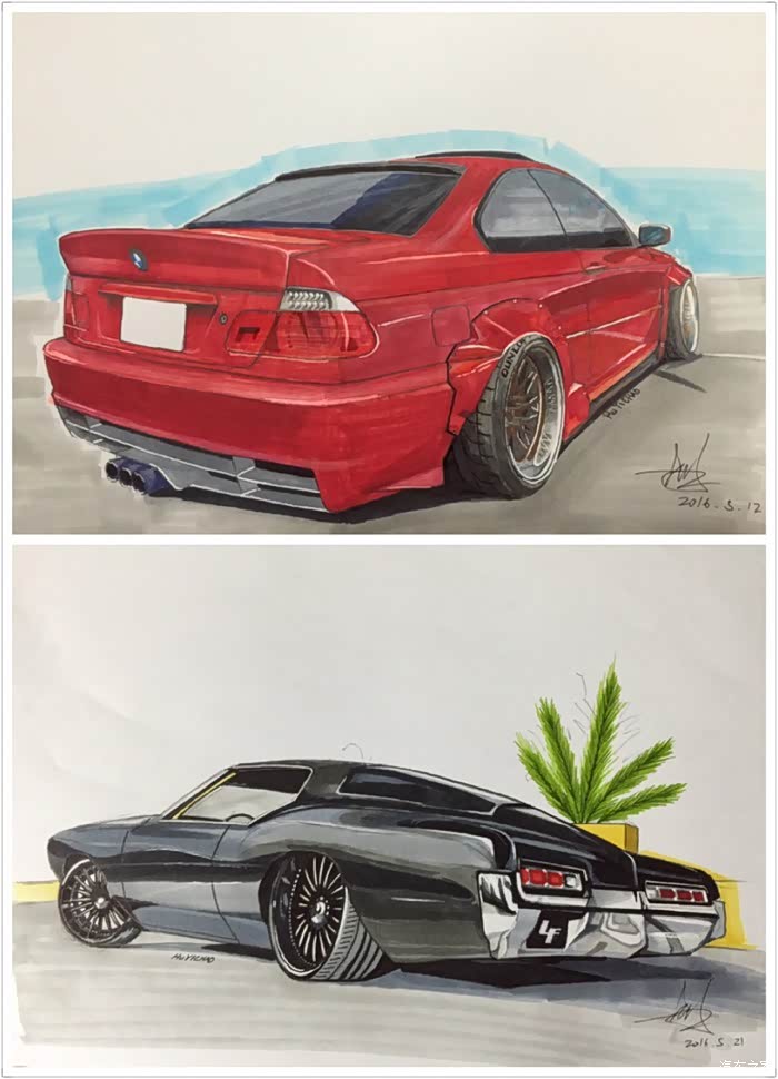 【图】【画车匠】3d手绘三叉星——奔驰 第一期_汽车插画论坛_汽车之