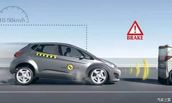 紧急刹车就类似于碰撞试验,不同点在于要在车子发生碰撞前让车子完全